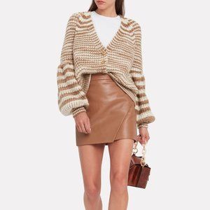 Michelle Mason Leather Wrap Skirt 🤎